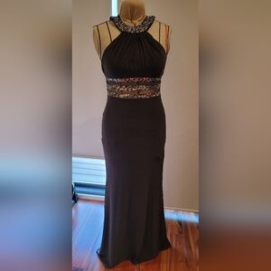Blondie Nites Black and silver sequin gown